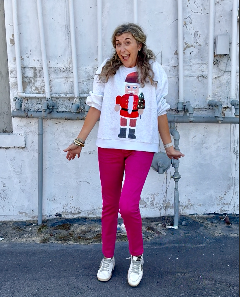 Grey Santa Nutcracker Sweatshirt