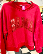 Red Bama Cropped Crewneck