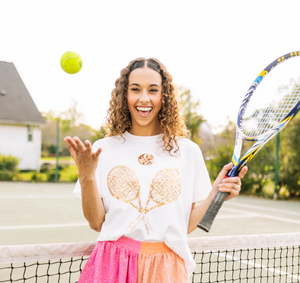 
            
                Load image into Gallery viewer, Gold Tennis Tee
            
        