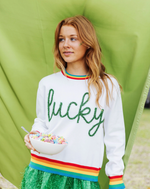 Lucky Glitter Script Sweater