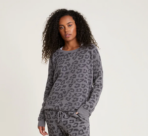 
            
                Load image into Gallery viewer, Cozy Chic Ultra Lite Slouchy Barefoot in the Wild Pullover - Graphite Carbon
            
        