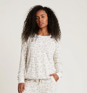 Cozy Chic Ultra Lite Slouchy Barefoot in the Wild Pullover - Cream Stone