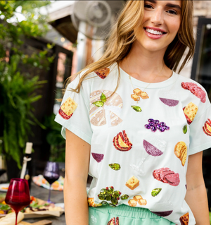 
            
                Load image into Gallery viewer, Mint Wine &amp;amp; Charcuterie Tee
            
        