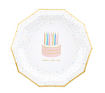 Decagon Paper Plates - "Happy Cake Day"