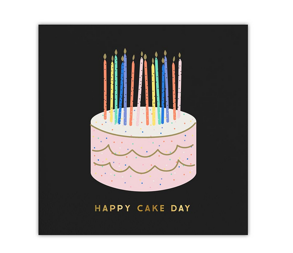 Foil Beverage Napkins - "Happy Cake Day"