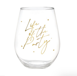 
            
                Load image into Gallery viewer, Jumbo Stemless Wine Glass - &amp;quot;Life of Party&amp;quot;
            
        