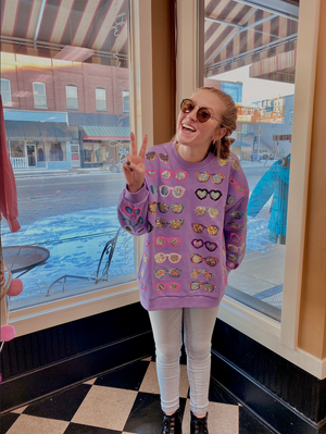 
            
                Load image into Gallery viewer, Purple Mardi Gras Sunglasses Sweatshirt
            
        