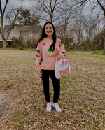 Sequin Easter Egg Peach Sweatshirt