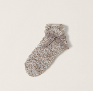 Cozy Chic Heathered Tennis Socks - HE Nickel White