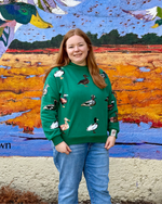 Dark Green Duck Mock Neck Sweatshirt