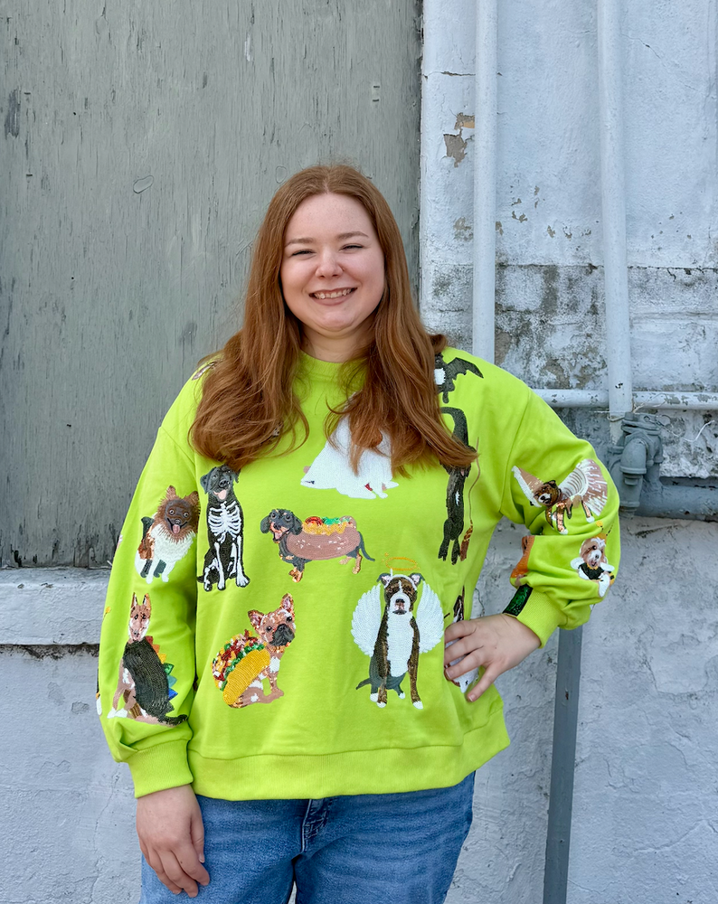 Lime Green Halloween Dogs Sweatshirt